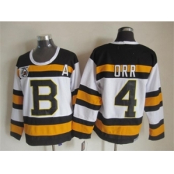 NHL Boston Bruins #4 Bobby Orr white jerseys[m&n 75th]
