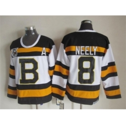 NHL Boston Bruins #8 Cam Neely white jerseys[m&n 75th]