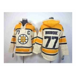 nhl jerseys boston bruins #77 bourque yellow-cream[pullover hooded sweatshirt patch C]