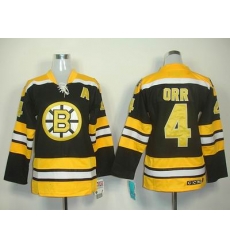 Women Boston Bruins 4# Bobby Orr Black jerseys