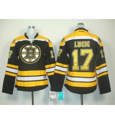 Women Boston Bruins Lucic jersey 17 Black Hockey Jersey