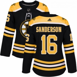 Womens Adidas Boston Bruins 16 Derek Sanderson Authentic Black Home NHL Jersey 