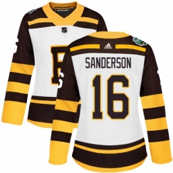 Womens Adidas Boston Bruins 16 Derek Sanderson Authentic White 2019 Winter Classic NHL Jersey 