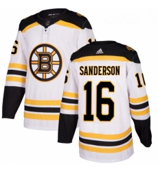 Womens Adidas Boston Bruins 16 Derek Sanderson Authentic White Away NHL Jersey 