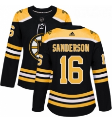 Womens Adidas Boston Bruins 16 Derek Sanderson Premier Black Home NHL Jersey 