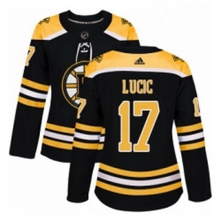 Womens Adidas Boston Bruins 17 Milan Lucic Authentic Black Home NHL Jersey 