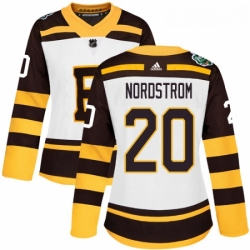 Womens Adidas Boston Bruins 20 Joakim Nordstrom Authentic White 2019 Winter Classic NHL Jerse