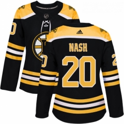 Womens Adidas Boston Bruins 20 Riley Nash Authentic Black Home NHL Jersey 