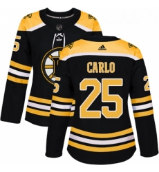 Womens Adidas Boston Bruins 25 Brandon Carlo Premier Black Home NHL Jersey 