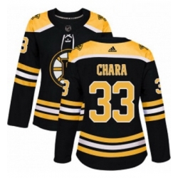 Womens Adidas Boston Bruins 33 Zdeno Chara Premier Black Home NHL Jersey 