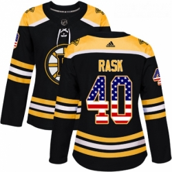 Womens Adidas Boston Bruins 40 Tuukka Rask Authentic Black USA Flag Fashion NHL Jersey 