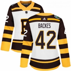 Womens Adidas Boston Bruins 42 David Backes Authentic White 2019 Winter Classic NHL Jersey 