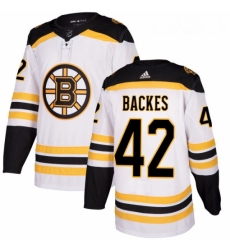 Womens Adidas Boston Bruins 42 David Backes Authentic White Away NHL Jersey 