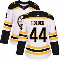Womens Adidas Boston Bruins 44 Nick Holden Authentic White Away NHL Jersey 