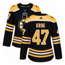 Womens Adidas Boston Bruins 47 Torey Krug Premier Black Home NHL Jersey 
