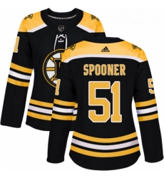 Womens Adidas Boston Bruins 51 Ryan Spooner Premier Black Home NHL Jersey 