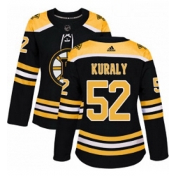 Womens Adidas Boston Bruins 52 Sean Kuraly Authentic Black Home NHL Jersey 