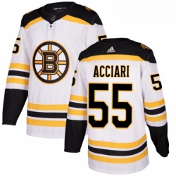 Womens Adidas Boston Bruins 55 Noel Acciari Authentic White Away NHL Jersey 
