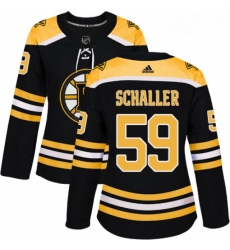 Womens Adidas Boston Bruins 59 Tim Schaller Authentic Black Home NHL Jersey 