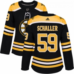 Womens Adidas Boston Bruins 59 Tim Schaller Authentic Black Home NHL Jersey 
