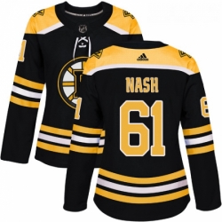 Womens Adidas Boston Bruins 61 Rick Nash Authentic Black Home NHL Jersey 