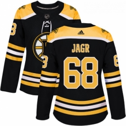 Womens Adidas Boston Bruins 68 Jaromir Jagr Premier Black Home NHL Jersey 