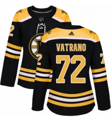 Womens Adidas Boston Bruins 72 Frank Vatrano Premier Black Home NHL Jersey 