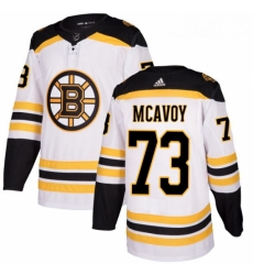 Womens Adidas Boston Bruins 73 Charlie McAvoy Authentic White Away NHL Jersey 