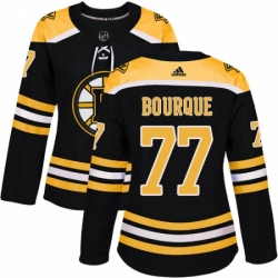 Womens Adidas Boston Bruins 77 Ray Bourque Authentic Black Home NHL Jersey 