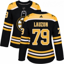 Womens Adidas Boston Bruins 79 Jeremy Lauzon Premier Black Home NHL Jersey 