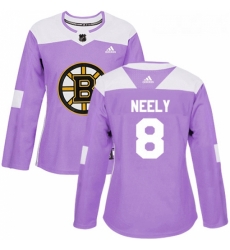 Womens Adidas Boston Bruins 8 Cam Neely Authentic Purple Fights Cancer Practice NHL Jersey 