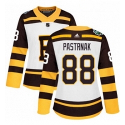 Womens Adidas Boston Bruins 88 David Pastrnak Authentic White 2019 Winter Classic NHL Jersey 