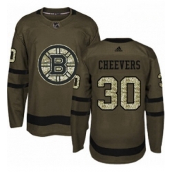 Youth Adidas Boston Bruins 30 Gerry Cheevers Authentic Green Salute to Service NHL Jersey 