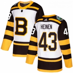 Youth Adidas Boston Bruins 43 Danton Heinen Authentic White 2019 Winter Classic NHL Jersey 