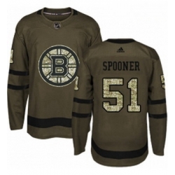 Youth Adidas Boston Bruins 51 Ryan Spooner Authentic Green Salute to Service NHL Jersey 