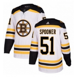 Youth Adidas Boston Bruins 51 Ryan Spooner Authentic White Away NHL Jersey 