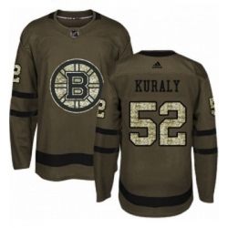 Youth Adidas Boston Bruins 52 Sean Kuraly Authentic Green Salute to Service NHL Jersey 