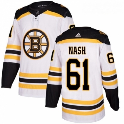 Youth Adidas Boston Bruins 61 Rick Nash Authentic White Away NHL Jersey 