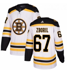 Youth Adidas Boston Bruins 67 Jakub Zboril Authentic White Away NHL Jersey 