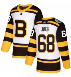 Youth Adidas Boston Bruins 68 Jaromir Jagr Authentic White 2019 Winter Classic NHL Jersey 