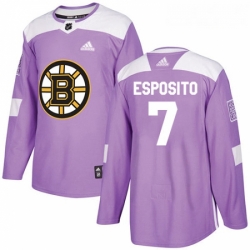 Youth Adidas Boston Bruins 7 Phil Esposito Authentic Purple Fights Cancer Practice NHL Jersey 