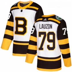 Youth Adidas Boston Bruins 79 Jeremy Lauzon Authentic White 2019 Winter Classic NHL Jersey 