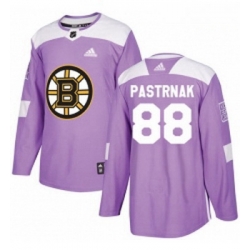 Youth Adidas Boston Bruins 88 David Pastrnak Authentic Purple Fights Cancer Practice NHL Jersey 