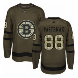 Youth Adidas Boston Bruins 88 David Pastrnak Premier Green Salute to Service NHL Jersey 