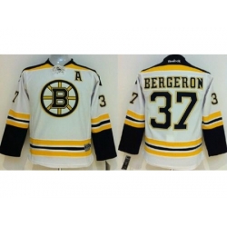 Youth Boston Bruins #37 Patrice Bergeron White Stitched NHL Jersey