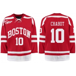 Boston University Terriers BU 10 Gabriel Chabot Red Stitched Hockey Jersey