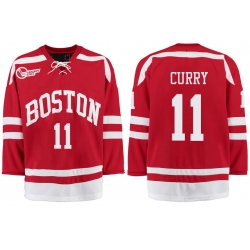 Boston University Terriers BU 11 Patrick Curry Red Stitched Hockey Jersey