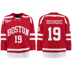 Boston University Terriers BU 19 Chris Bourque Red Stitched Hockey Jersey