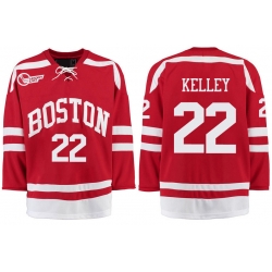 Boston University Terriers BU 22 Tommy Kelley Red Stitched Hockey Jersey