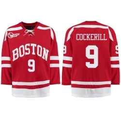 Boston University Terriers BU 9 Logan Cockerill Red Stitched Hockey Jersey